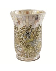 Yankee Candle Gold and Pearl Crackle Jar Candle Holder